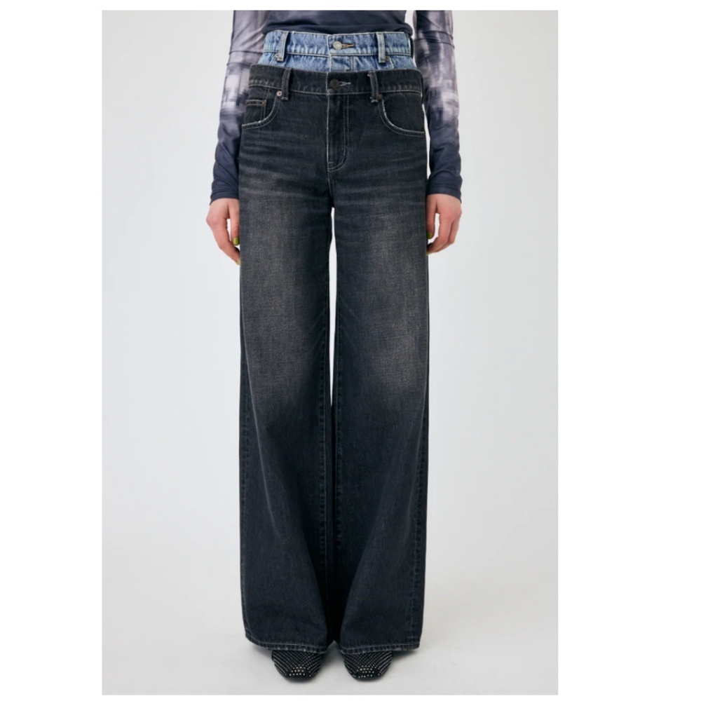 Moussy Belted Waist Wide Leg Straight
